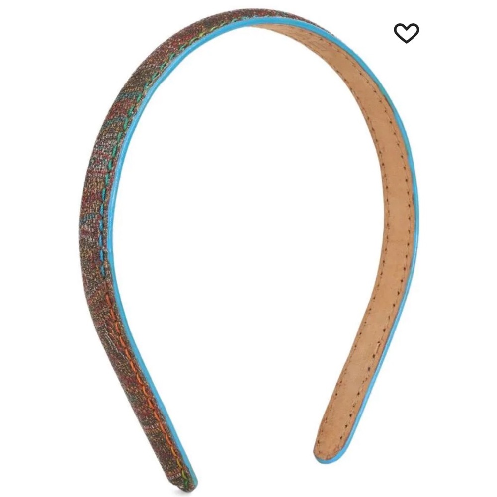NEW — Etro contrast-stitch leather headband